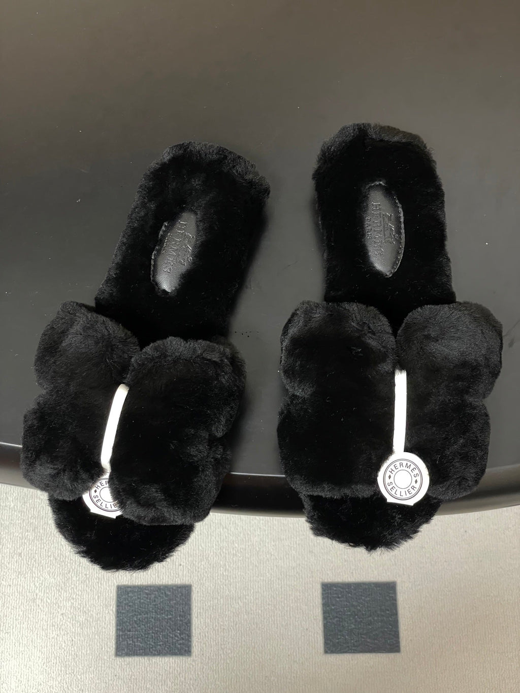 Hermes Oran Sandal Black Wool 173400