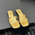 Chanel 2026 Flat Sandal Gold Cowhide