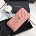 CC MOBILE PURSE 19.5 PEACH GRAINED CALFSKIN GOLD ICON