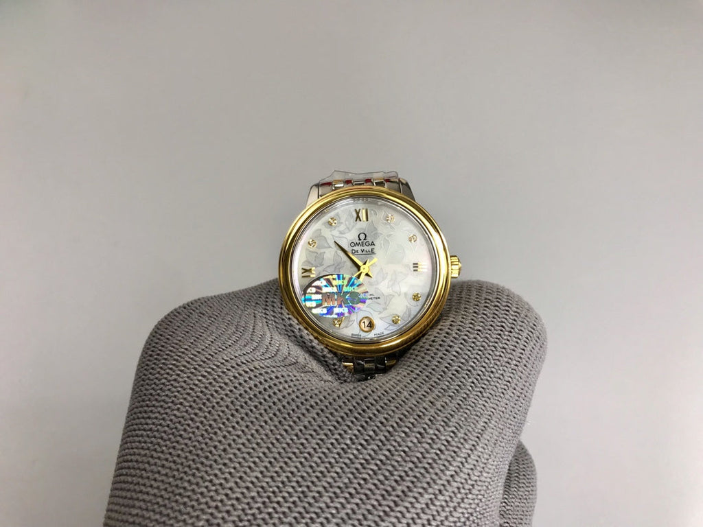 Omega De Ville 32.7mm Silver Gold White Dial