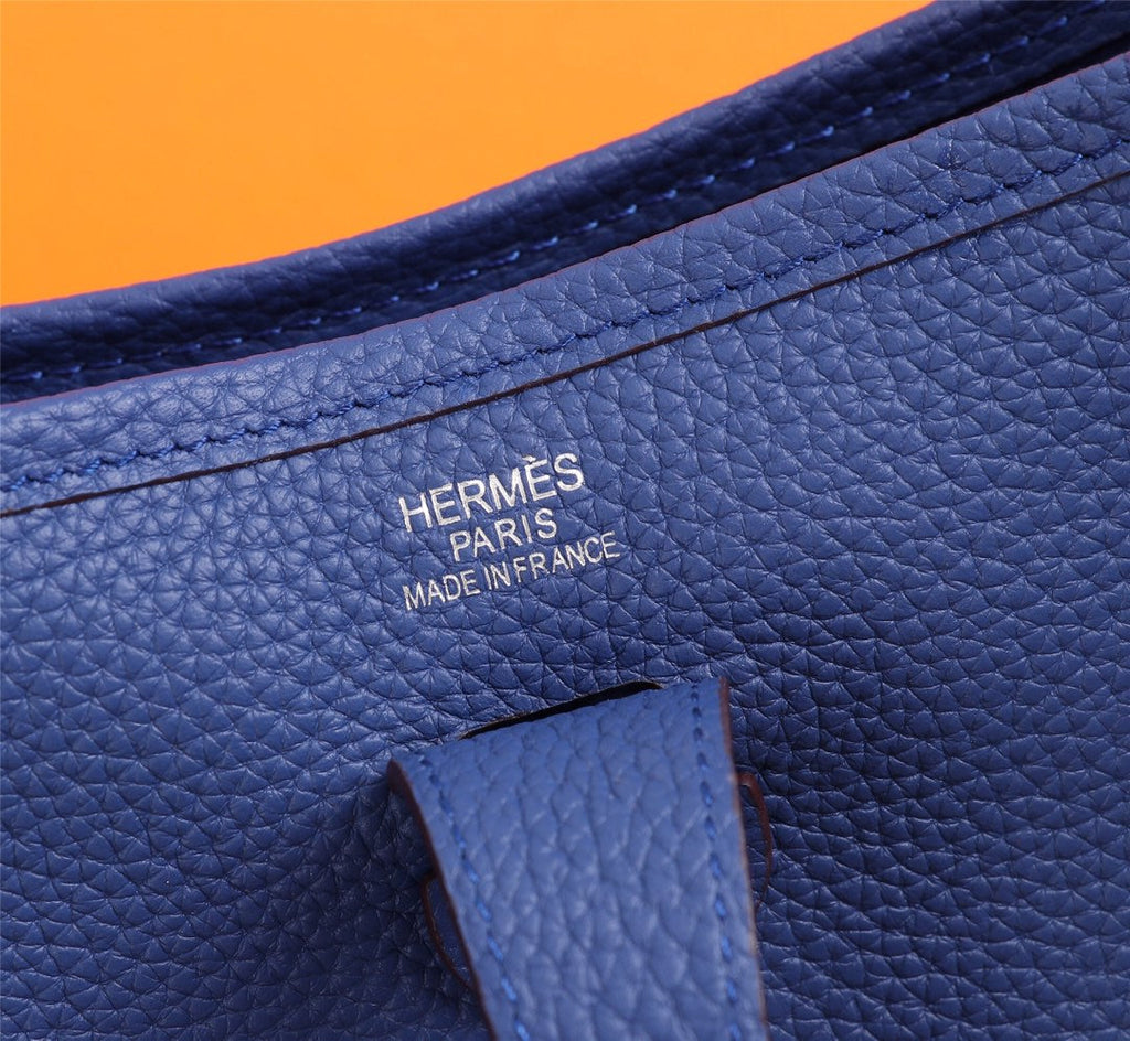 HM EVELYNE BAG 28 AZURE TOGO