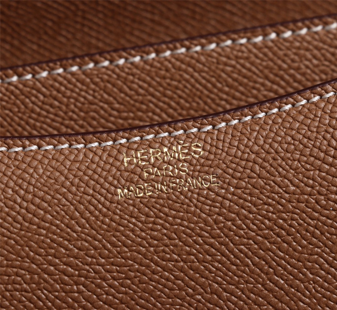 HM CONSTANCE BAGS 18 RUSSET EPSOM GOLD HARDWARE