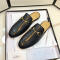 GG SLIPPER PRINCETOWN BLACK CALFSKIN
