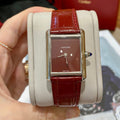 Cartier Tank 25.5mm Quartz Silver Red Dial