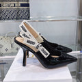 cd slingback pumps 95 black patent calfskin