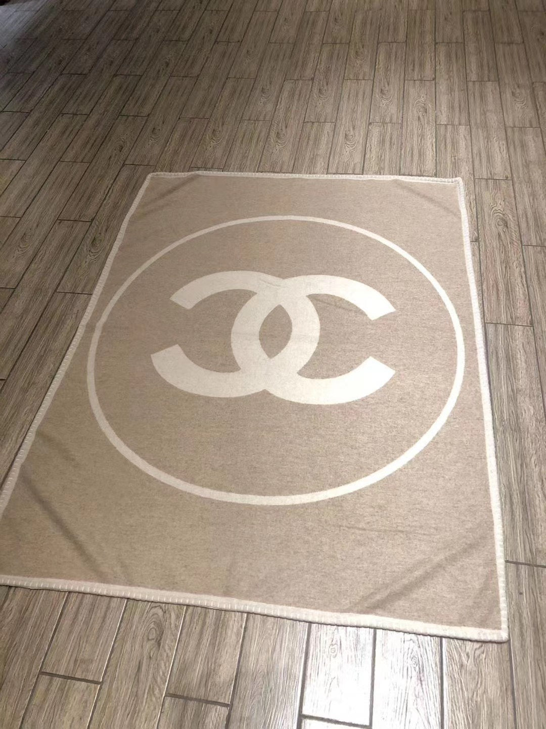 CC Merino Blanket Beige White Wool Cashmere
