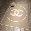 CC Merino Blanket Beige White Wool Cashmere
