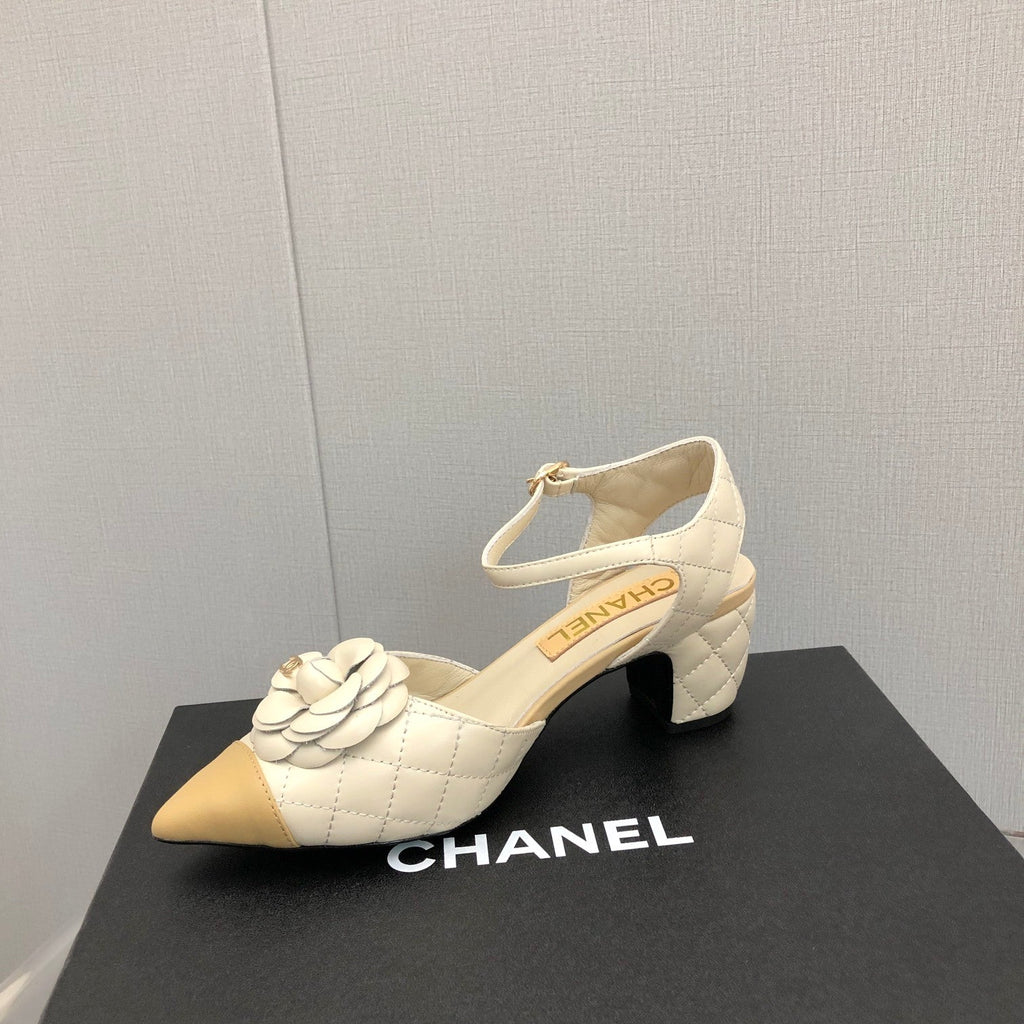 CC 25C 5CM Slingback Flats White Leather 213244