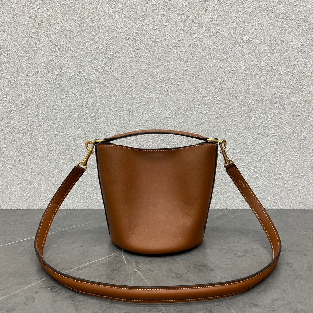 Celine 2026 Teen Bucket Bag 18cm Tan Smooth Calfskin