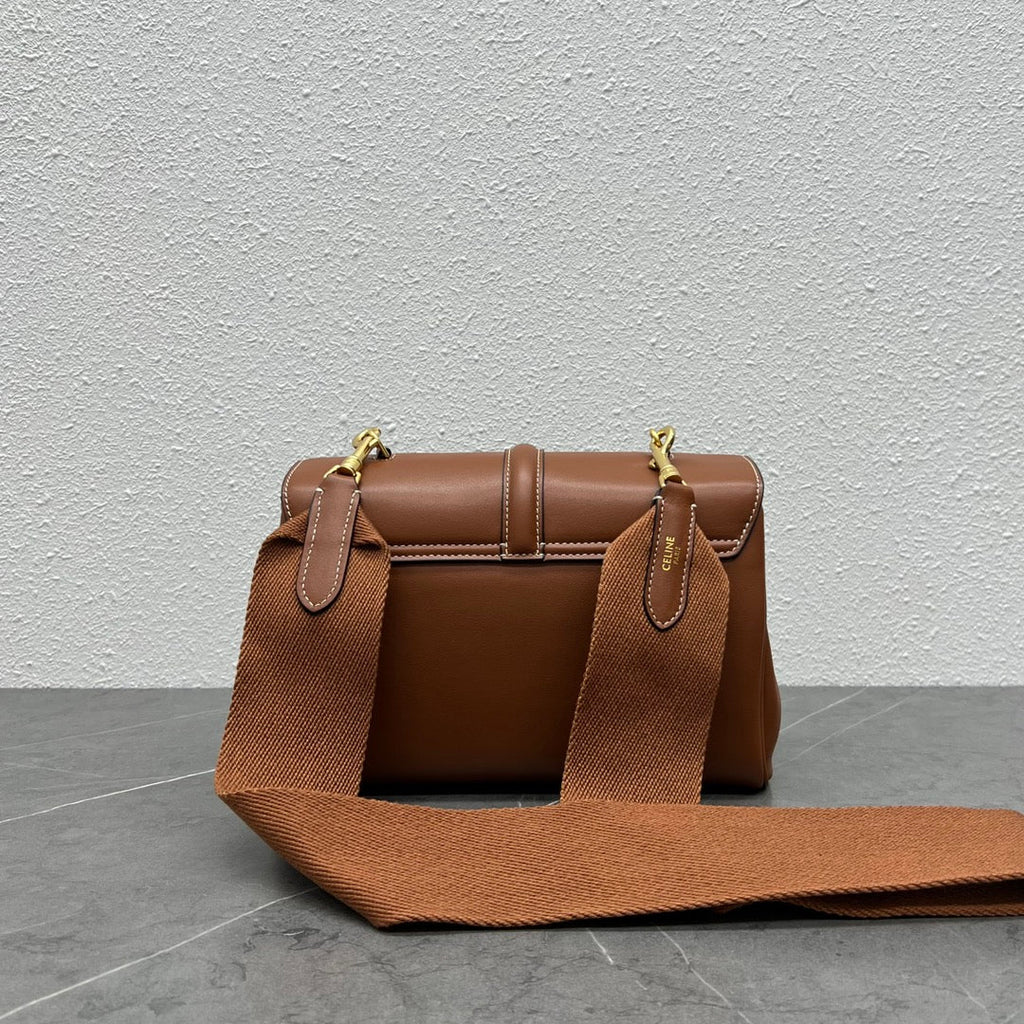 Celine 2026 Teen Soft 16 Bag 23cm Brown Smooth Calfskin