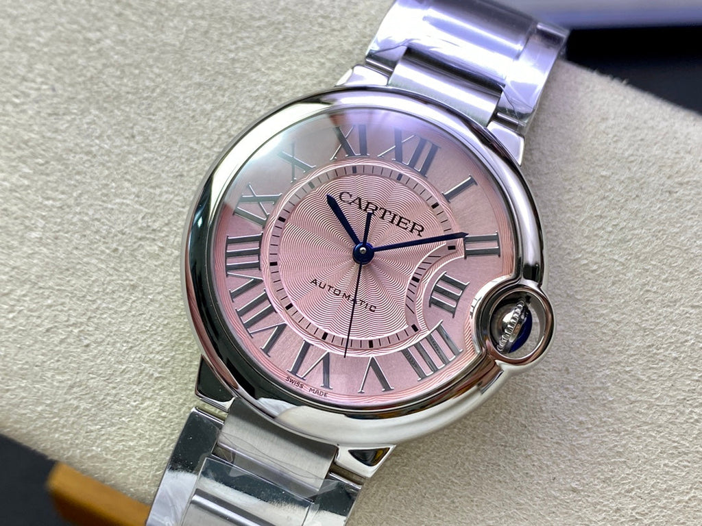 Cartier Balloon 36mm Silver Pink Dial