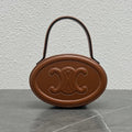 Celine 2026 Oval Minaudiere Cuir Triomphe Bag 14.5 Brown Leather