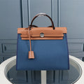HM HERBAG ZIP 31 AEGEAN AND COPPER CANVAS