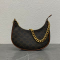 Celine 2026 Ava Bag 25cm Black Brown Triomphe Canvas Calfskin