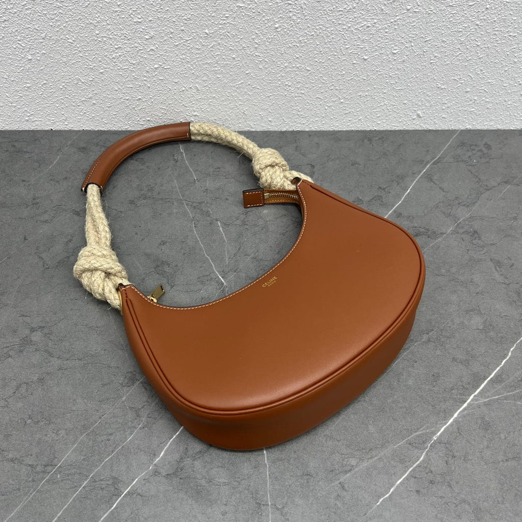 Celine 2026 Ava Strap Bag 24.5cm Tan Smooth Calfskin 281919