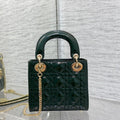 mini lady 17 blue green patent calfskin