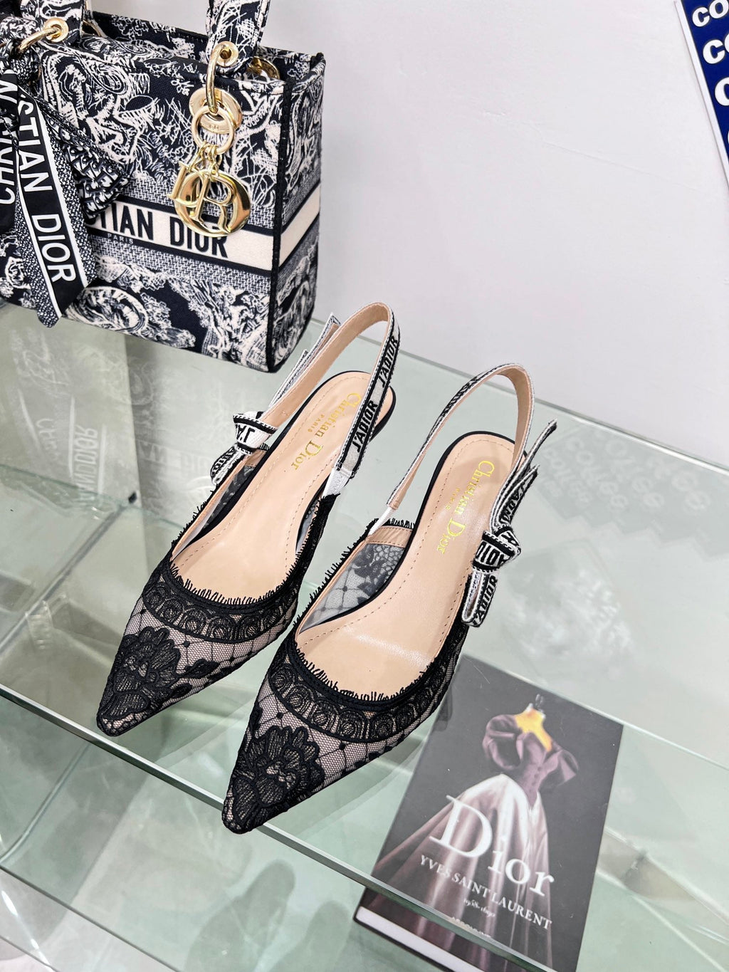 cd slingback pump 65 transparent mesh embroidered black flower moitf