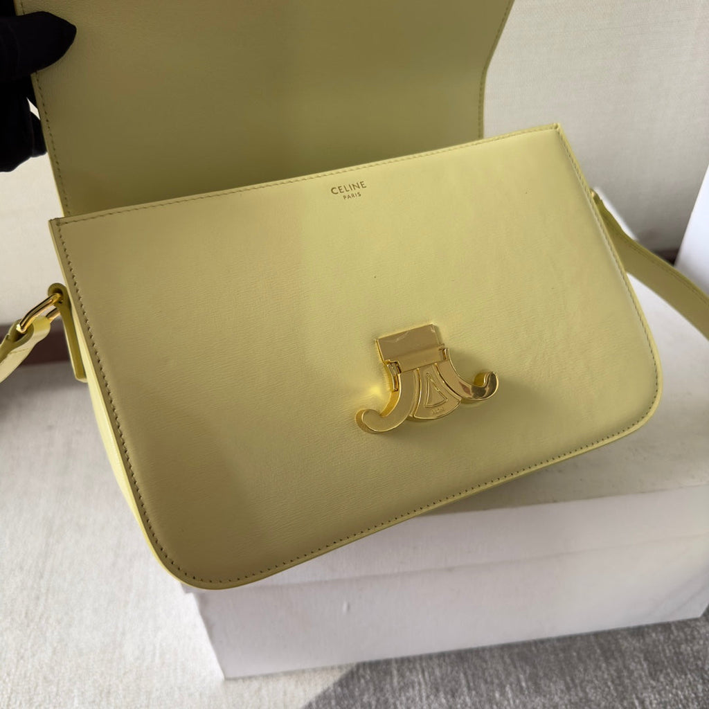 classique triomphe 22 lime calfskin gold hardware
