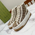 GG 26SS Platform Sneaker Beige White Monogram Canvas 640600