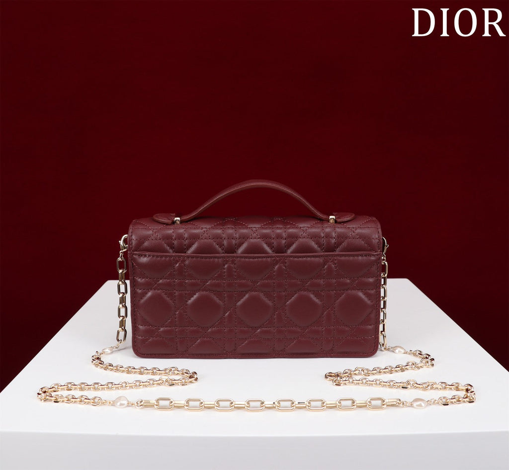 my cd mini 21 burgundy lambskin