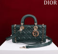 medium lady d-joy 26 dark green lambskin