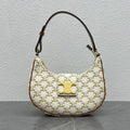 Celine 2026 Ava Bag 23cm Triomphe Canvas White Calfskin