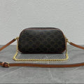 Celine 2026 Multi Bag 26cm Black Brown Canvas Leather