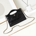 cc 24s31 nano shopping bag 17.5cm black lambskin gold hardware