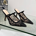 CD 25 Capture Heeled Mule Black Mesh