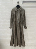 Gucci 25 Monogram Dress Gray Silk