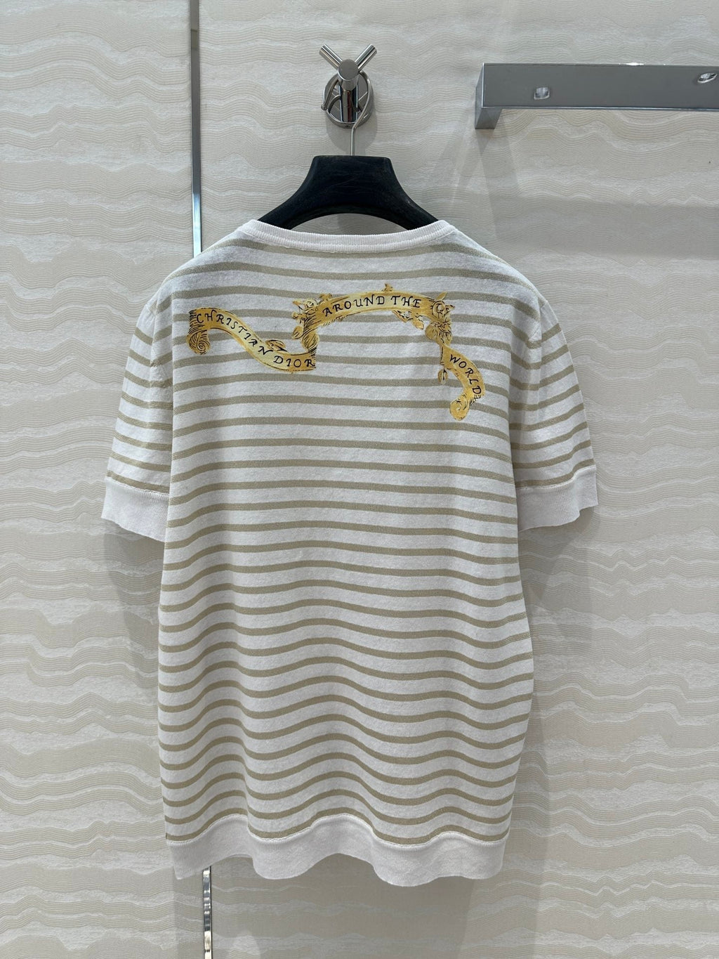 CD Short-sleeved T-shirt beige yellow Linen Viscose
