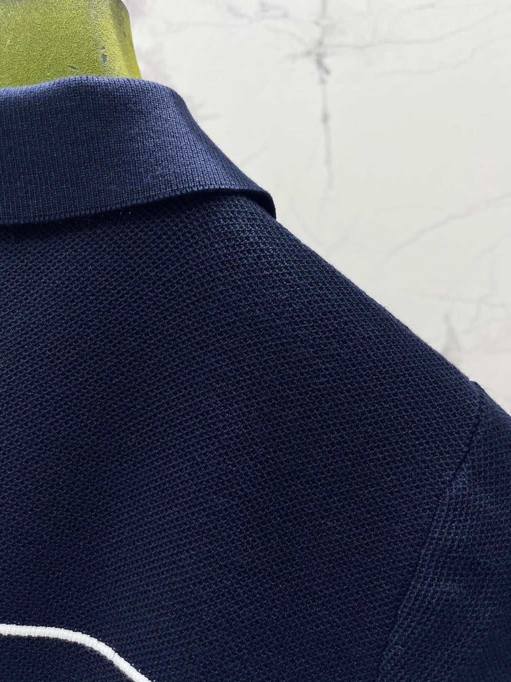 Gucci Polo Shirt Dress Blue White Wool
