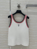 CD Tank Top White Rayon Polyester