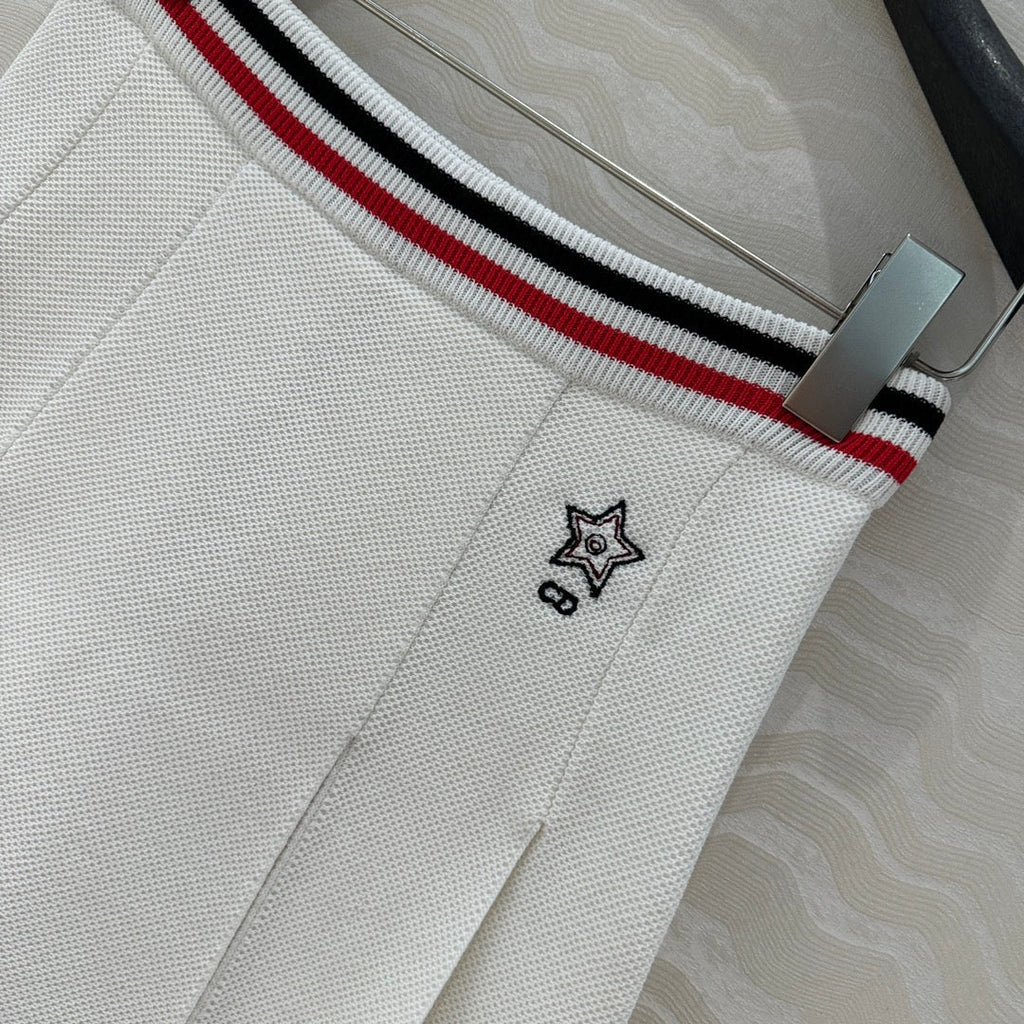 CD Sport Knitted Short Skirt White Linen Silk