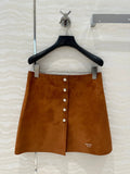 Prada Skirt Brown Lambskin