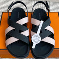 HM Heracles Sandals Black Pink Calfskin 291449