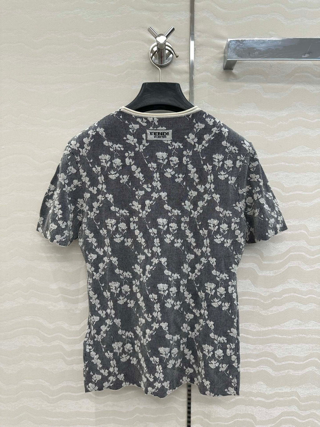 Fendi Knitted Top Dark Gray Cotton Viscose