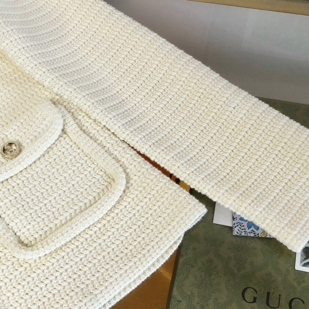 Gucci Rocheted Cardigan Cream Cotton 294121