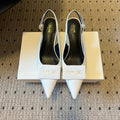 CELINE 26S HIGH-HEEL SLINGBACK 45 MM IN WHITE CALFSKIN