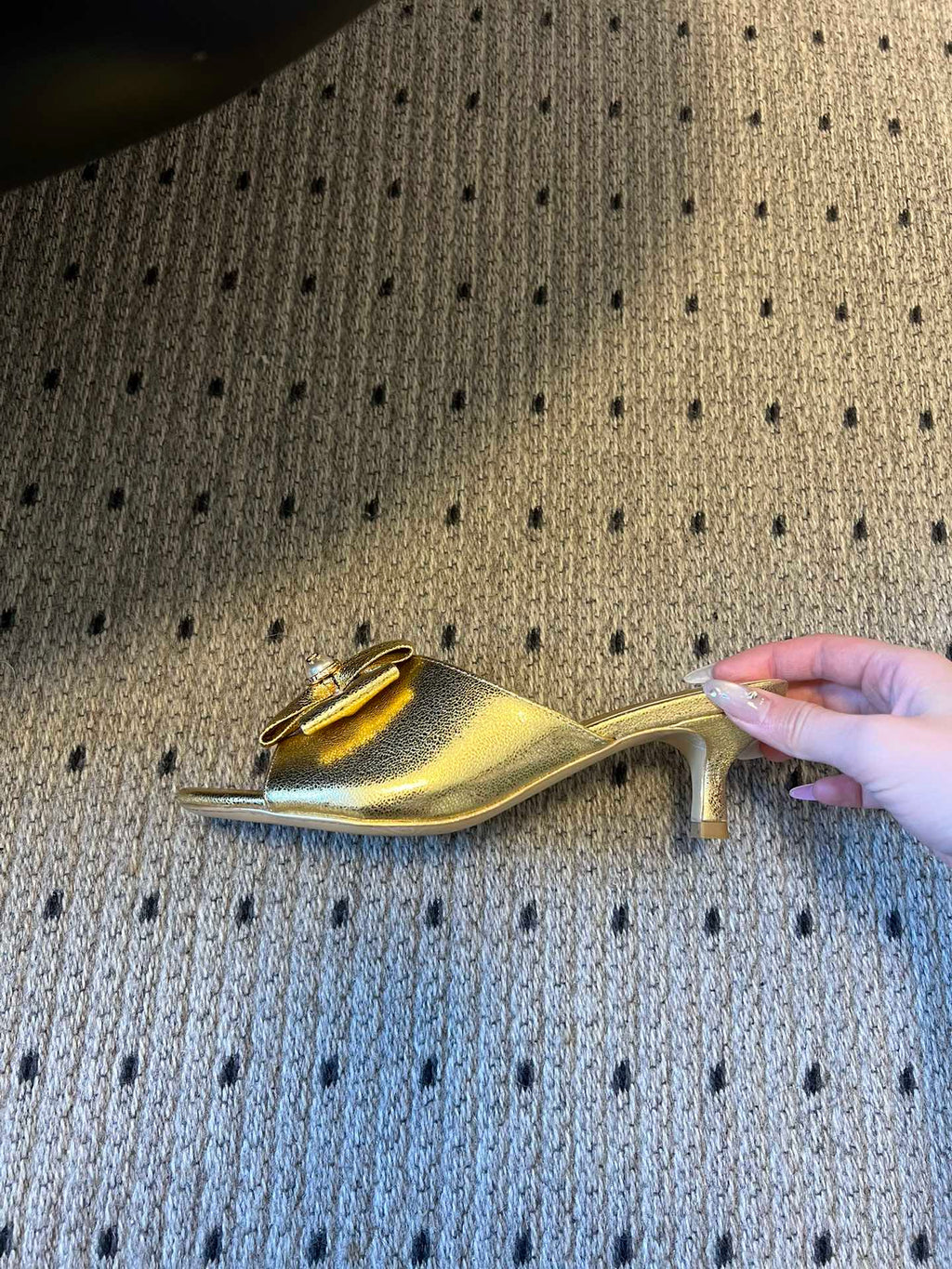 CC 26s High-Heeled Slides 60 Metallic Gold Cowhide 627182