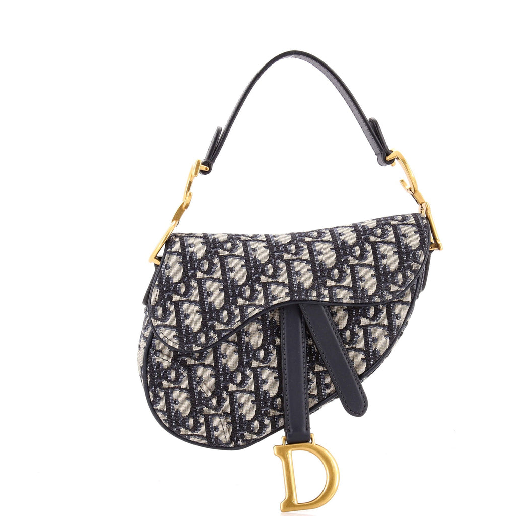 Saddle Handbag with Strap Oblique Canvas Mini