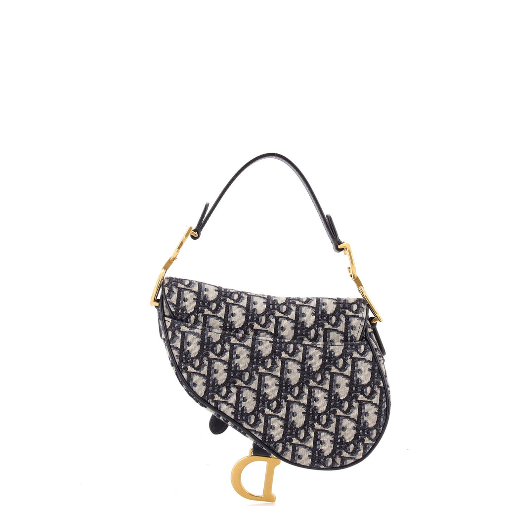 Saddle Handbag with Strap Oblique Canvas Mini