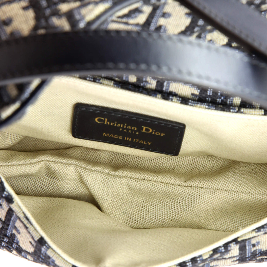 Saddle Handbag with Strap Oblique Canvas Mini