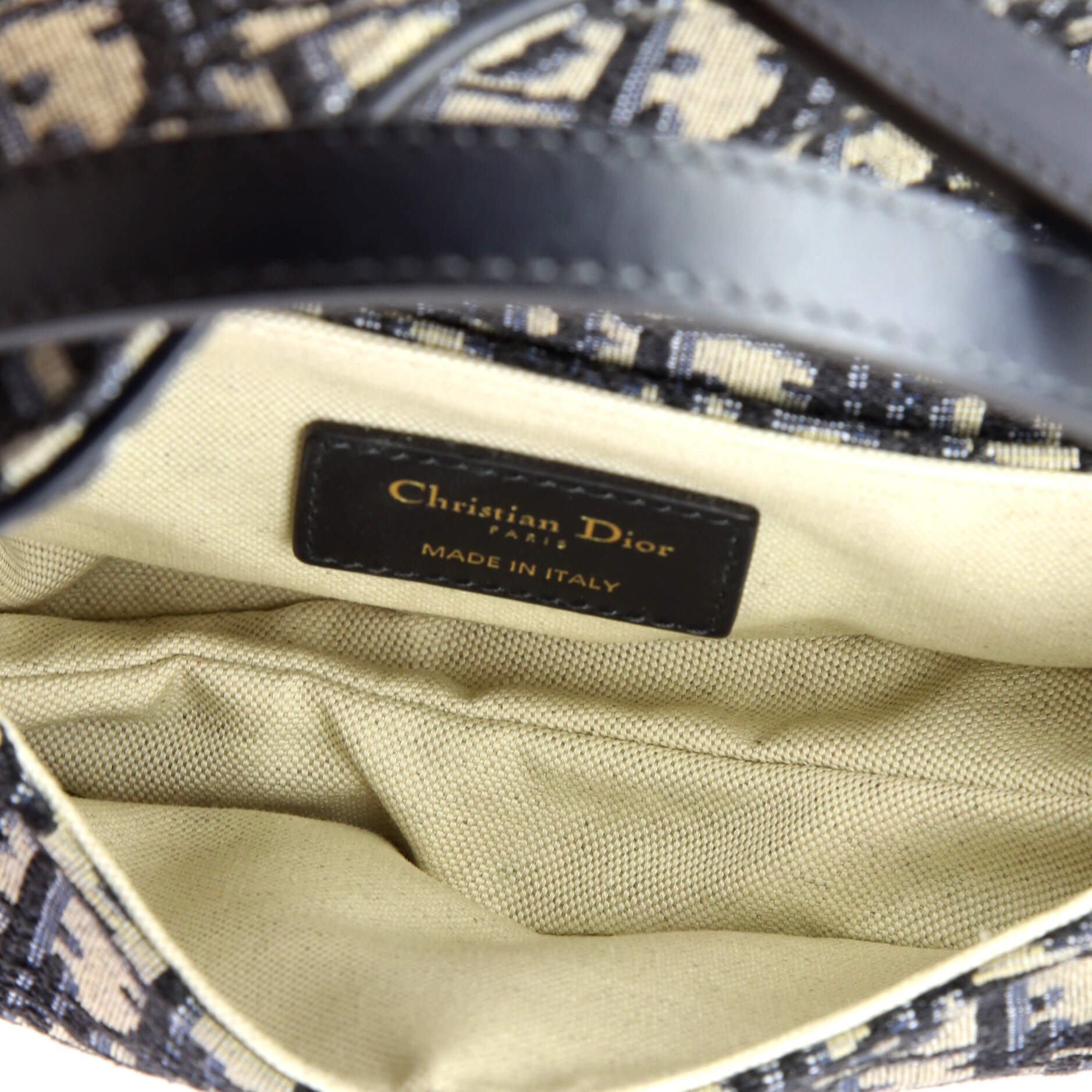 Saddle Handbag with Strap Oblique Canvas Mini