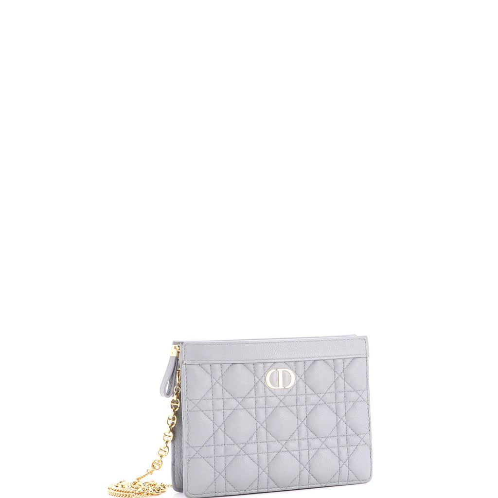 Caro Clutch with Chain Cannage Quilt Calfskin Small