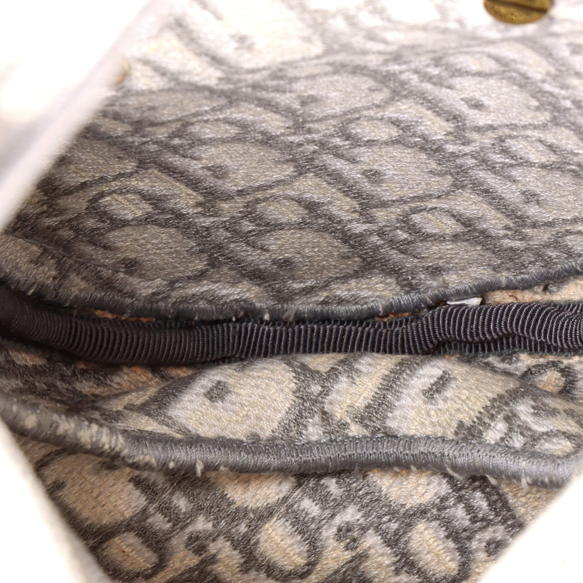 Saddle Handbag Logo Embroidered Oblique Canvas Medium