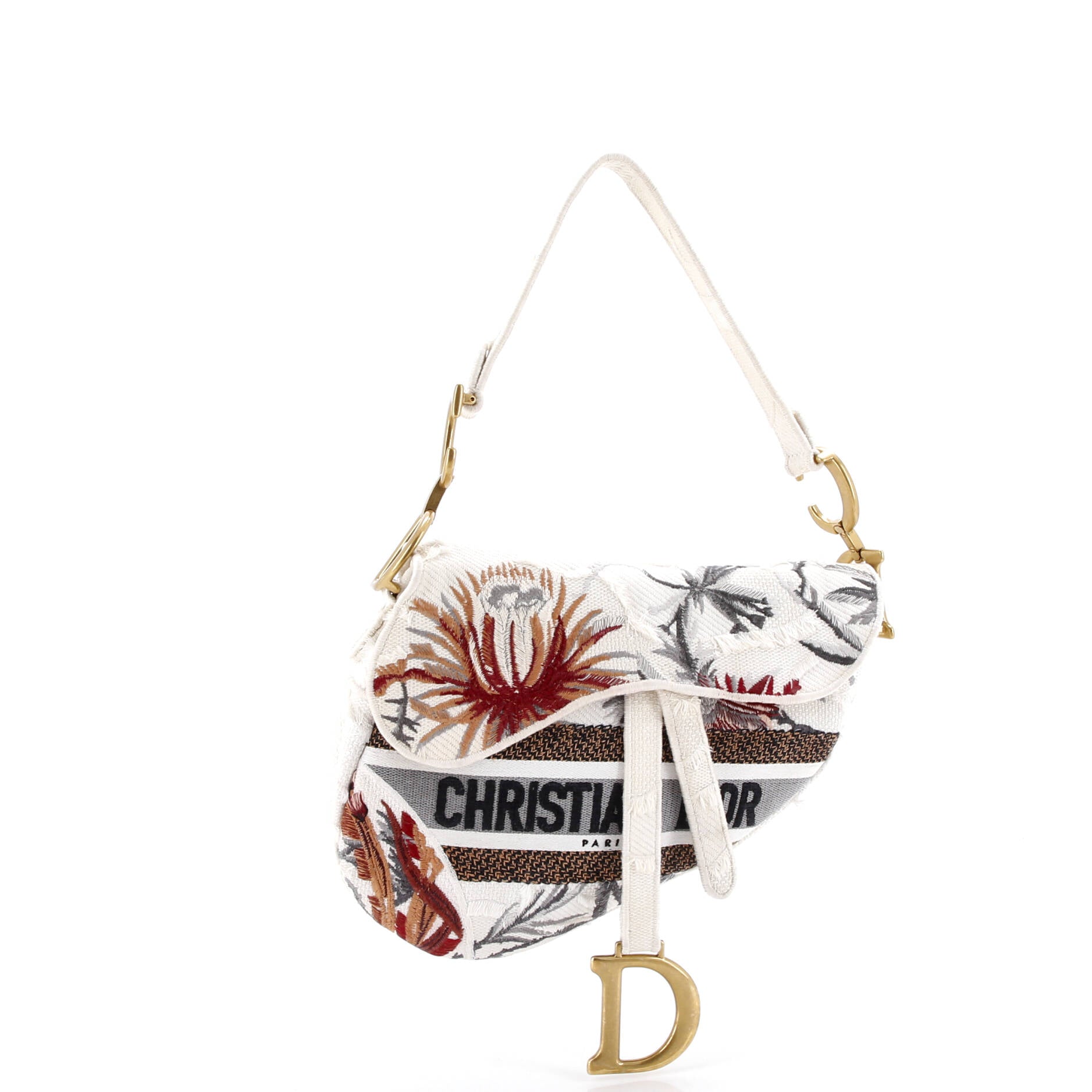 Saddle Bag Logo Embroidered Canvas Medium