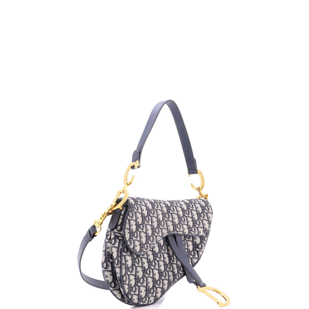 Saddle Handbag with Strap Oblique Canvas Medium
