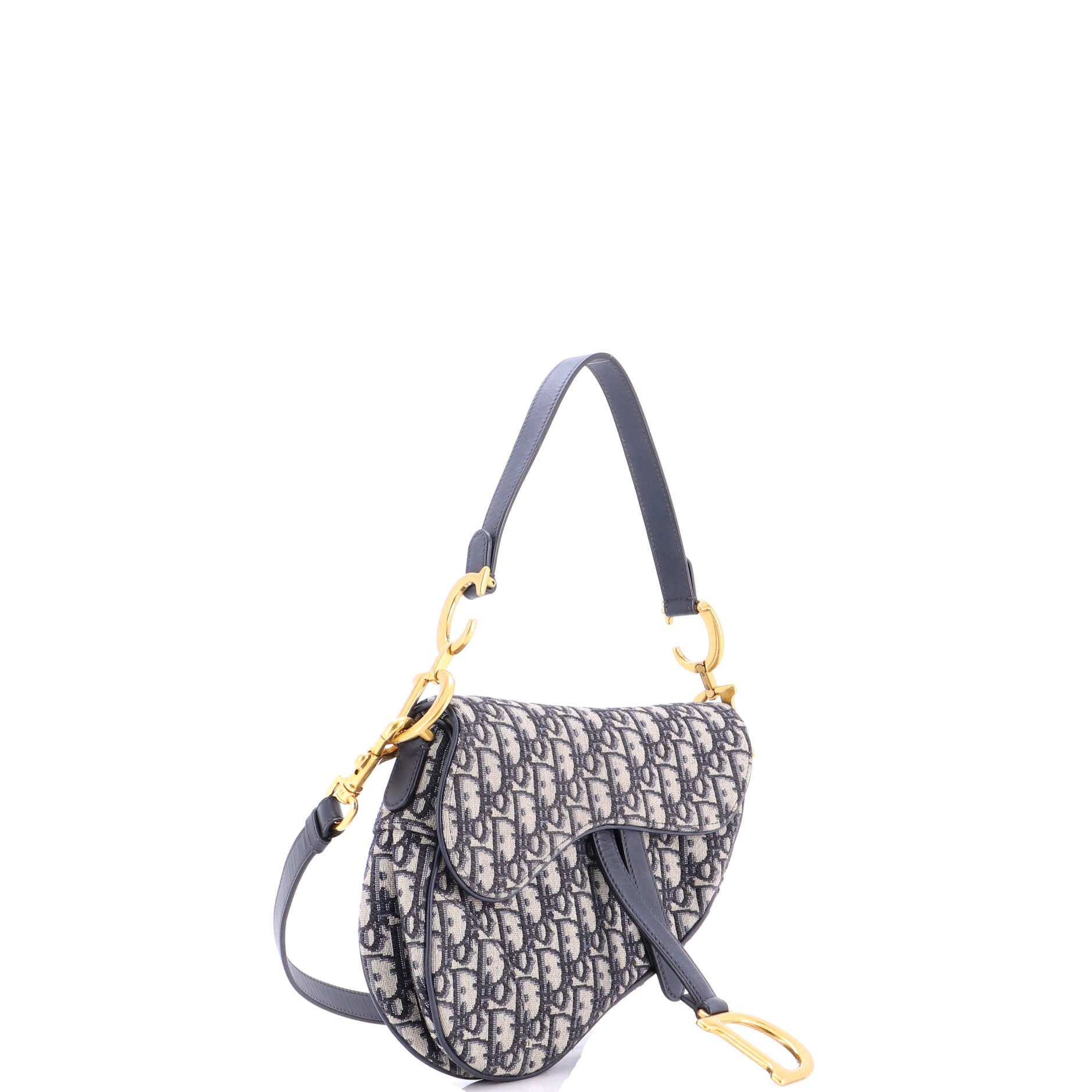 Saddle Handbag with Strap Oblique Canvas Medium