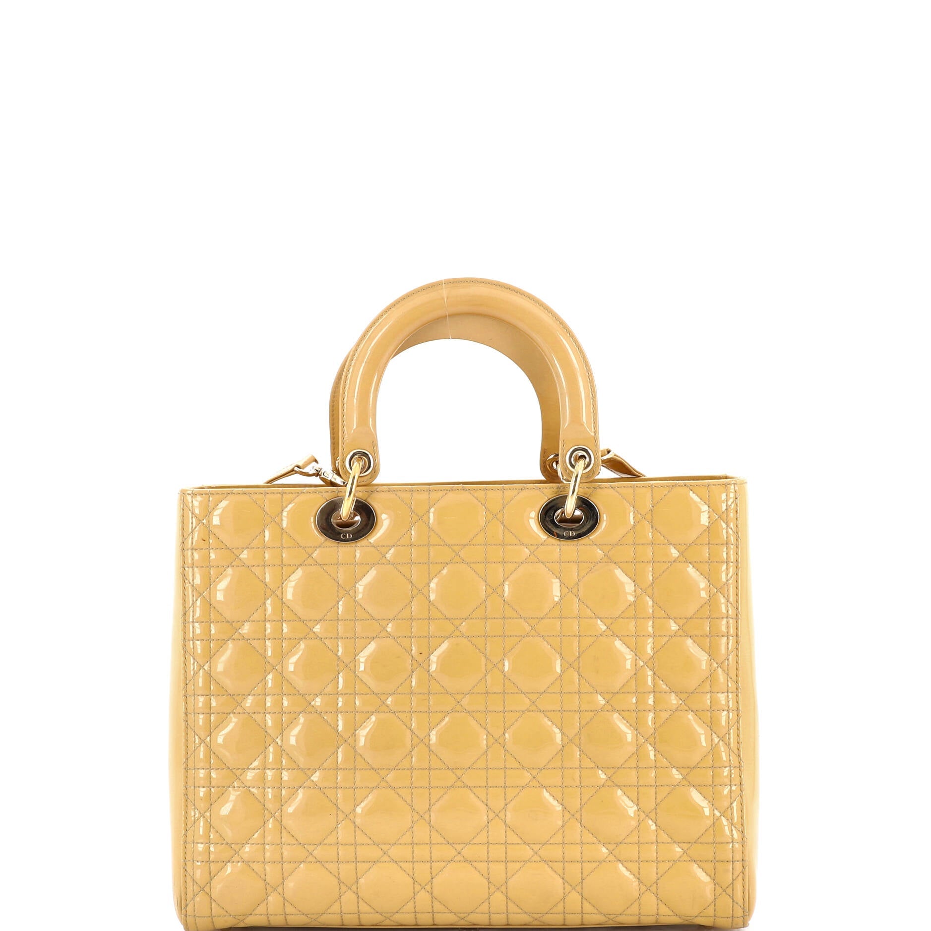 Lady Dior Bag Cannage Quilt Patent Large